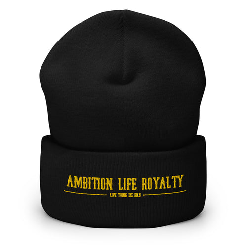 AMBITION LIFE ROYALTY LOGO YELLOW Cuffed Beanie