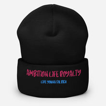 Load image into Gallery viewer, LIVE YOUNG DIE RICH WHITE UNISEX Cuffed Beanie