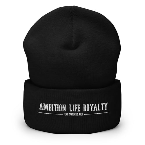 AMBITION LIFE ROYALTY LOGO BLACK/WHITE Cuffed Beanie