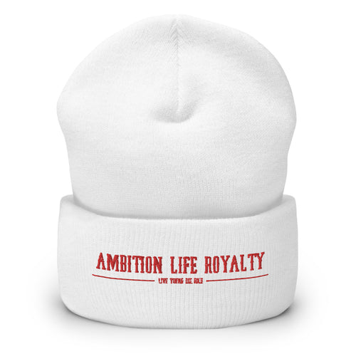 AMBITION LIFE ROYALTY RED/WHITE LOGO UNISEX Cuffed Beanie