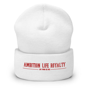 AMBITION LIFE ROYALTY RED/WHITE LOGO UNISEX Cuffed Beanie