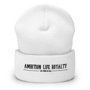 AMBITION LIFE ROYALTY WHITE UNISEX Cuffed Beanie