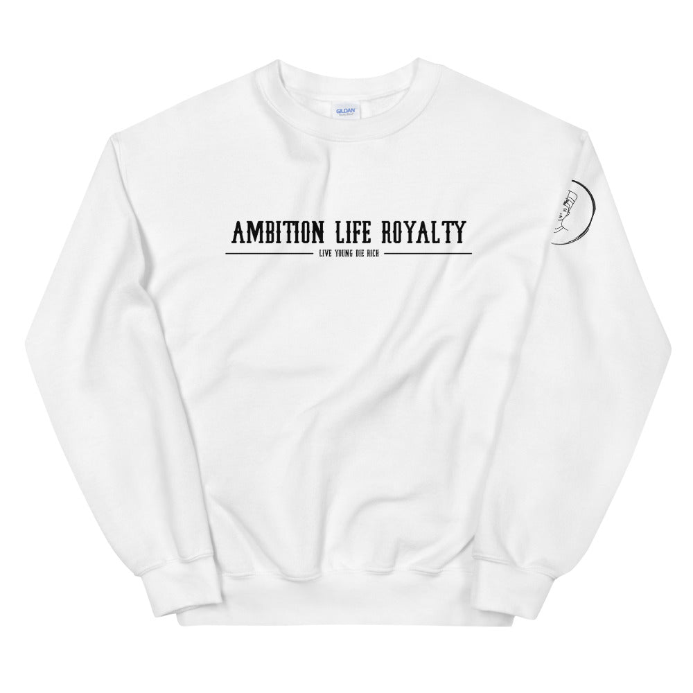 AMBITION LIFE ROYALTY WHITE/BLACK Unisex Sweatshirt